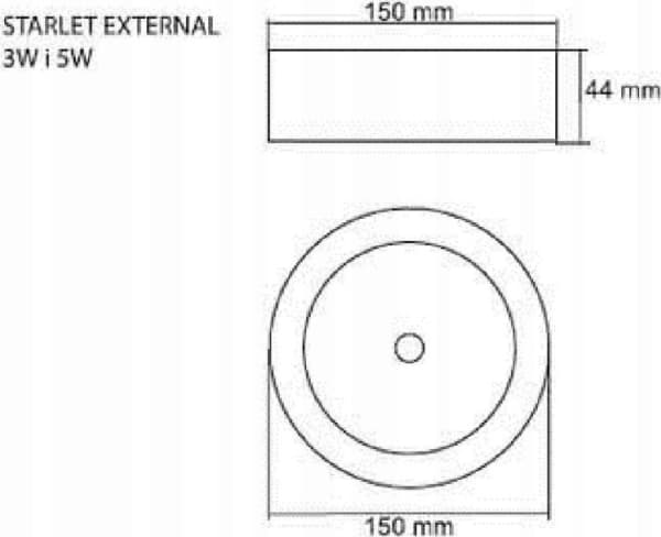 Premium Lux Intelight Emergency LED-armatur STARLET EXTERNAL SC 3W 3h A (korridorlinse) utenpåliggende CNBOP-PIB IP41 INTELIGHT-99904