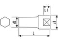 Miniatyrbild 2 av 2: Tona Expert 1/2" sexkantshylsa 14mm lång (E117267)