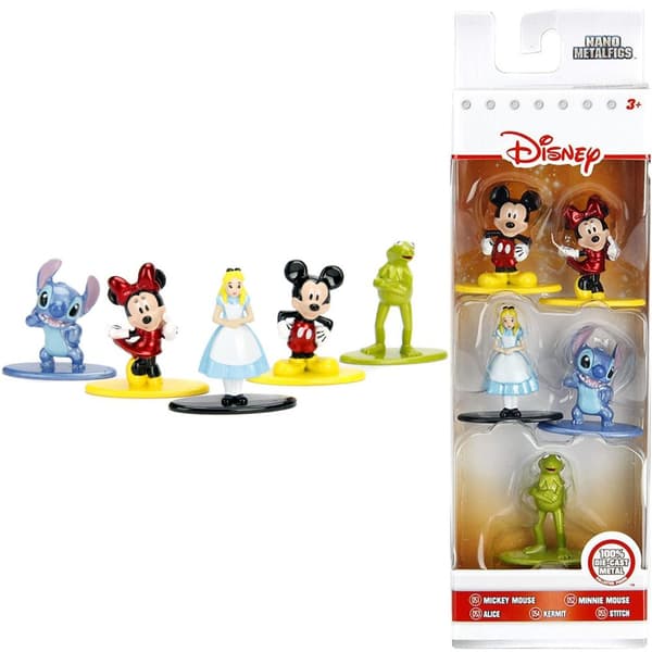 5-pakning Disney Pixar Nano Metalfigs Collectible Die-Cast Figures Mickey Minnie