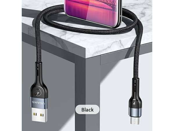 Kabel USB Usams USB-A - microUSB 1 m Czarny (112225)