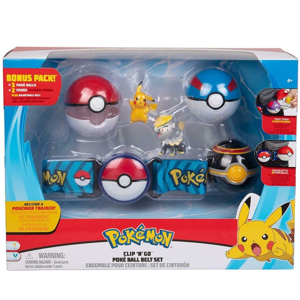Pokemon Clip N Go Bonus Belt Set Pikachu & Jangmo-O