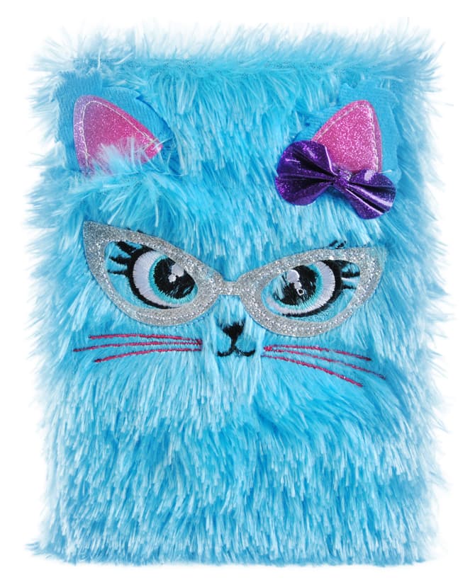 Leksaker Suntoys Notebook Anteckningsbok A5 Plush Plysch Katt Ljusblå