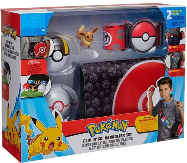 Pokemon Bandolier Set - Eevee-figur, 2 Ultra Ball och axelväska