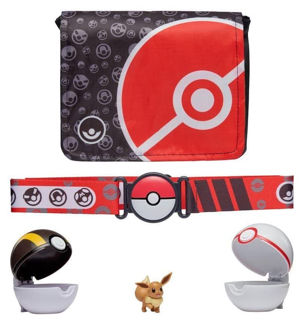 Pokemon Bandolier Set - Eevee-figur, 2 Ultra Ball och axelväska
