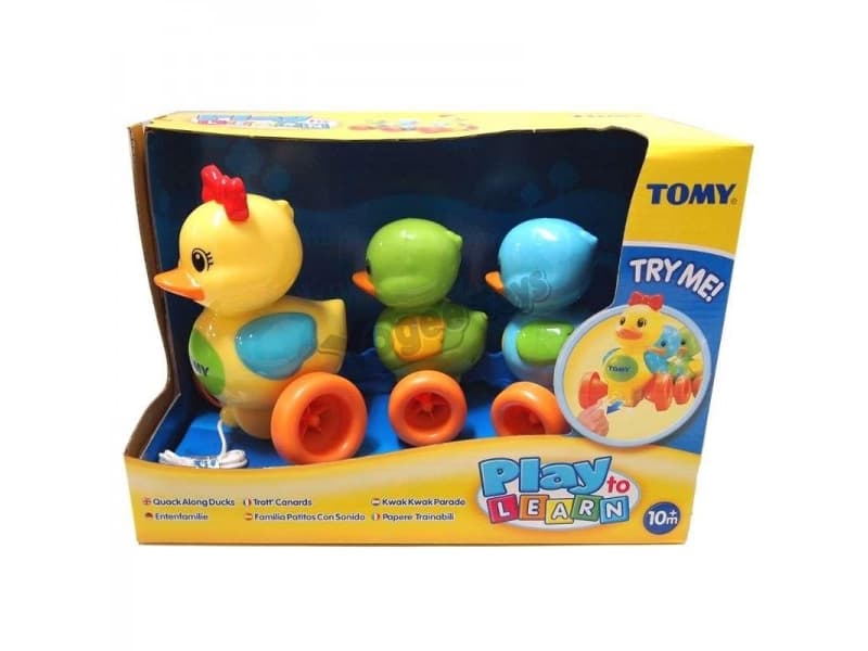 Tomy Quack Along Ducks, Blå, Grønn, Oransje, Gult, Plastikk, 10 måned(er), 6 hjul, Oransje