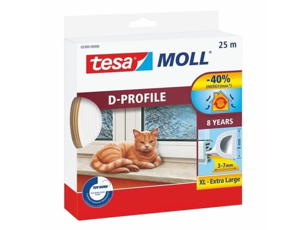 TESA HVIT PAKNING D - 25m 9mm
