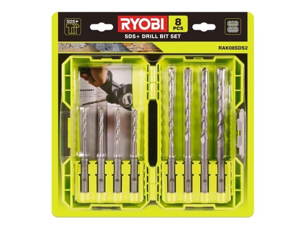 Ryobi RAK08SDS2, Rotasjons hammer, For murverk, Høyrehåndsrotasjon, Hård Betong, Murverk, SDS Plus, R18SDS, RSDS680, RSDS800, RSDS1050
