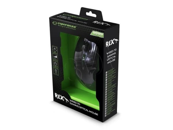Esperanza MX301 REX - Mus - högerhänt - optisk - 7 knappar - kabelansluten - USB