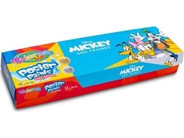 Plakat maler 12 farger 20ml Colorino Kids Mikke Mikke Mus