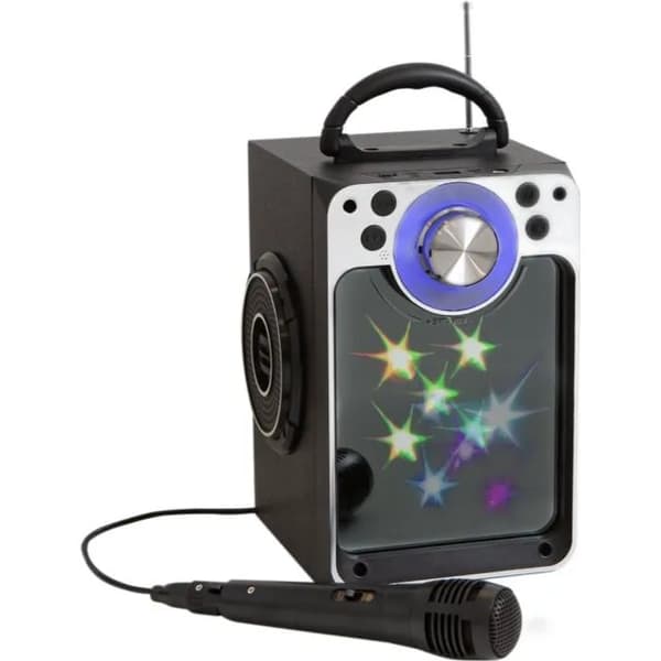 Karaoke machine w/bluetooth - Black - Disco LED light