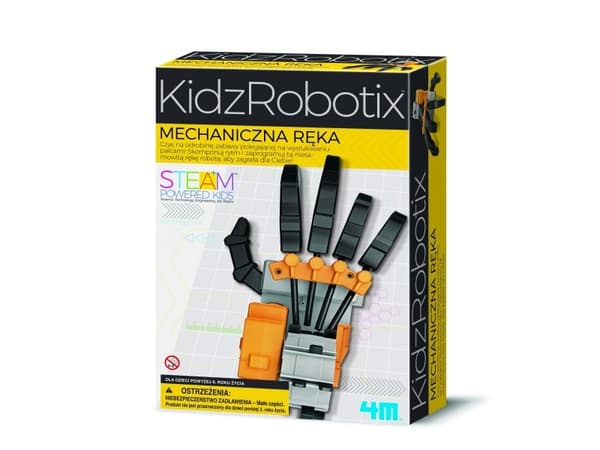 4M Kidzrobotix motoriserad robothand, 8 år, batterier krävs, AAA, svart, grå, gul