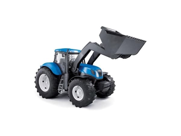 tpk1 LARGE NEW HOLLAND TRACTOR WITH BUCKET OPENING DOOR 1:16