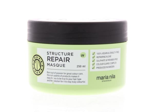 Maria Nila Structure Repair, Kvinnor, Skadat hår, Torrt hår, 250 ml, Återfuktande, Reparation, Mjukgörande, Stärkande, Pot, Aqua/Water/Water, Ceteary