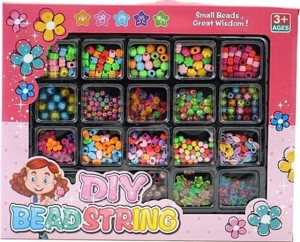 Sett med perler for strenging