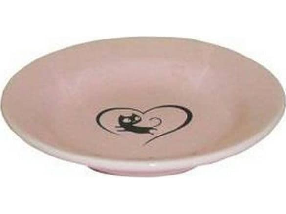 Yarro International YARRO CERIN SKÅL FOR KATT MED ROSA HJERTE 15,5 x 3 CM