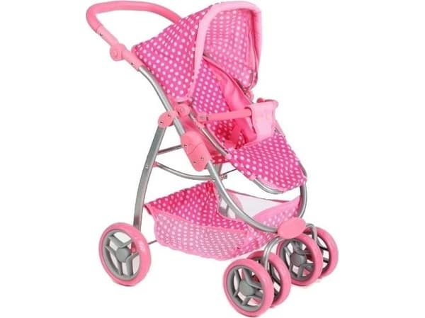 PlayTo 2-i-1 barnevogn for Jasminka-dukker, rosa og hvit
