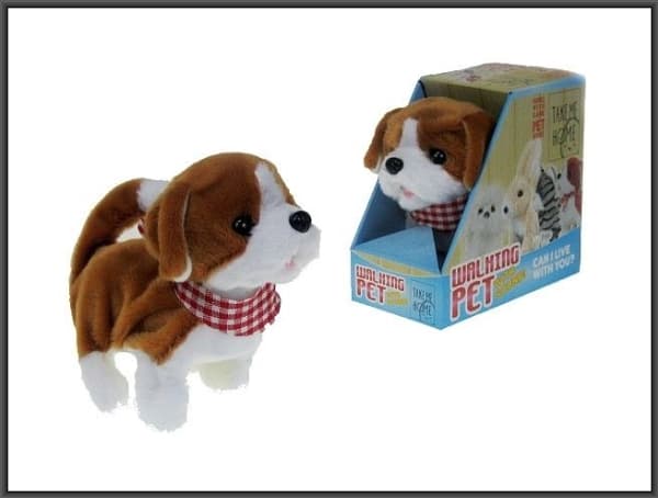Hipo Multifunksjonell hund, hvit og brun, 17 cm