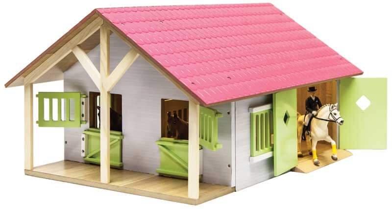 Häststall 2 st. stallboxar för hästar Schleich Kids Globe 1:24