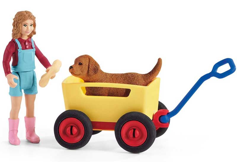 Schleich Utflykt med kärra Valp med vagn 42543