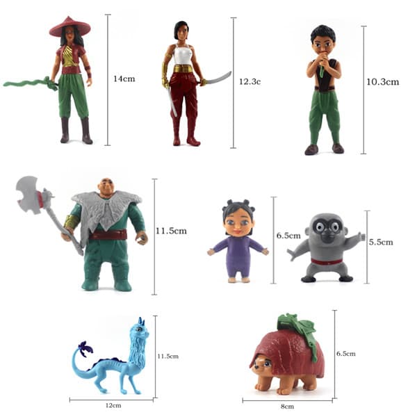 8 Raya og de sidste dragen figurer-Raya and the Last Dragon
