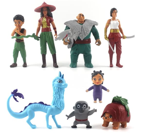 8st Raya och den sista draken figurer-Raya and the Last Dragon