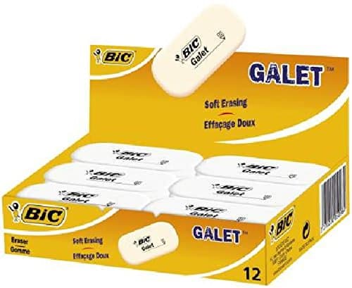 BIC Galet, Gummi, Hvit, 12 stykker