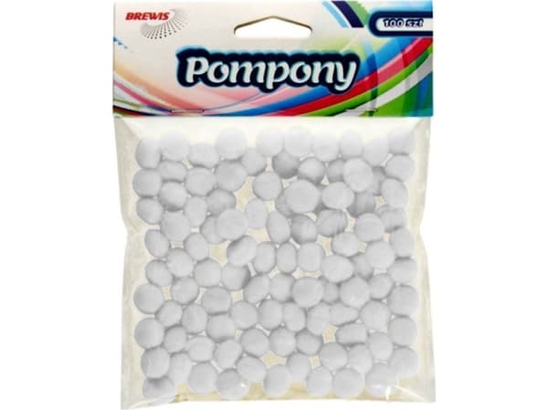 BREWIS Pompoms POM17 1cm valkoinen 100kpl