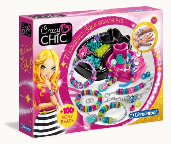 Clementoni Crazy Chic, Lasten korurannekorupakkaus, 7-vuotiaat, eri värejä, 100 kpl