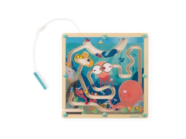 JANOD Wooden Magnetic Ocean Maze, Plast, Tre