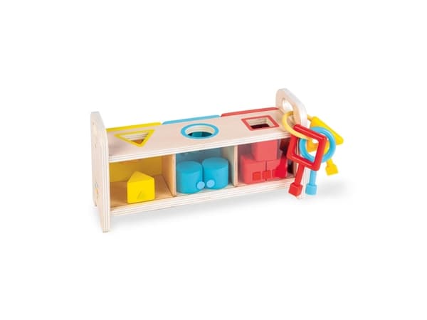 JANOD Essentiel - Shape Sorter Box with Keys, Muovi, Puu
