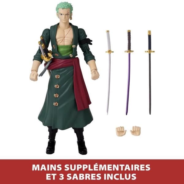 BANDAI Anime Heroes - One Piece - Anime hjältar 17 cm figur - Roronoa Zoro