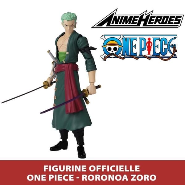 BANDAI Anime Heroes - One Piece - Anime hjältar 17 cm figur - Roronoa Zoro