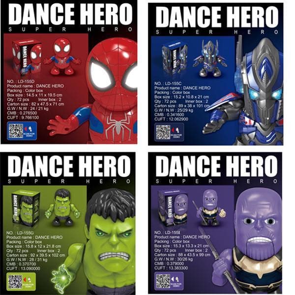 Marvel Heroes Dance Hero 8kpl mallit