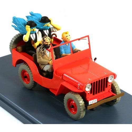 Tintin - 1:24 Modellbil #47 - Röd Jeep Willys