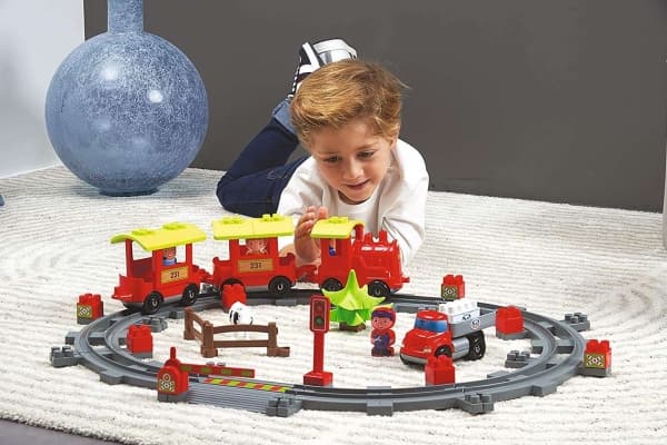 ECOIFFIER Big Blocks Set Godstog Truck Tracks 69 el.