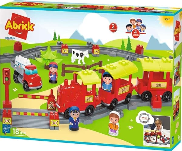 ECOIFFIER Big Blocks Set Godstog Truck Tracks 69 el.