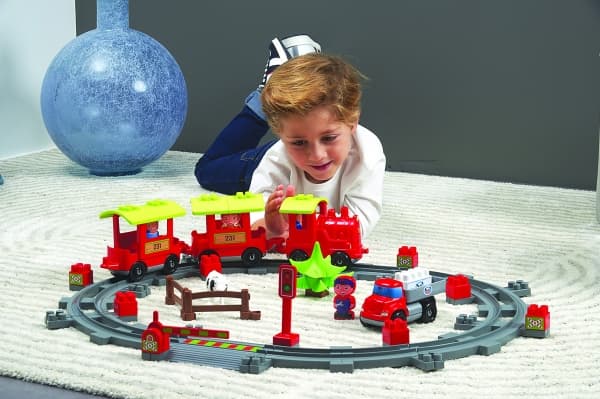 ECOIFFIER Big Blocks Set Godstog Truck Tracks 69 el.