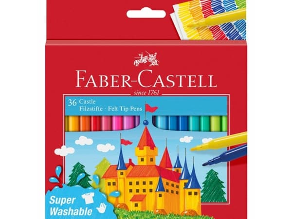 Faber-Castell 554203, 36 färger, Rundad spets, Multifärg, Rund, 36 styck