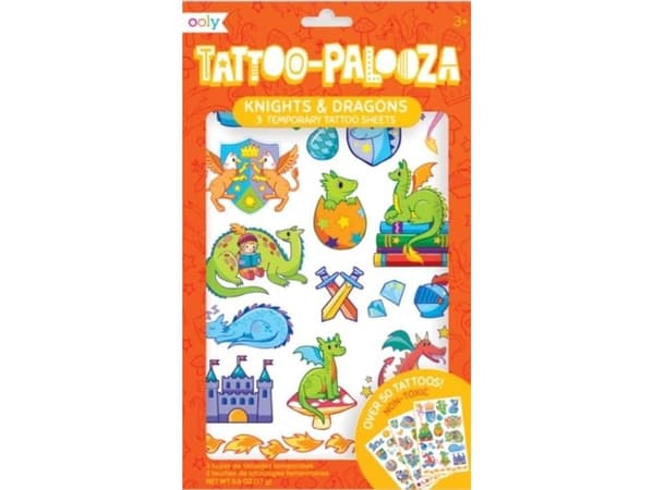 Ooly Vaskbare tatoveringer Tattoo Palooza - Dragons and Knights