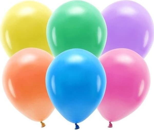 PartyDeco ECO30P-000-10, Toy balloon, Latex, Assorted colours, Monochromatic, Party, Universal