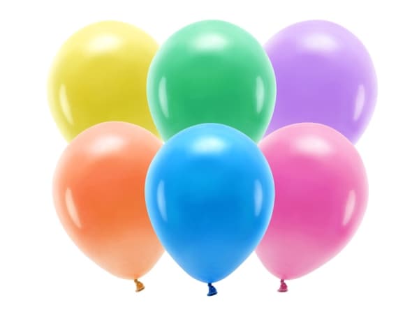 PartyDeco ECO30P-000-10, Toy balloon, Latex, Assorted colours, Monochromatic, Party, Universal