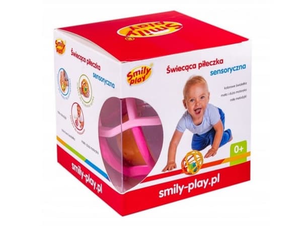 Smily Play Skallra med glödande boll rosa