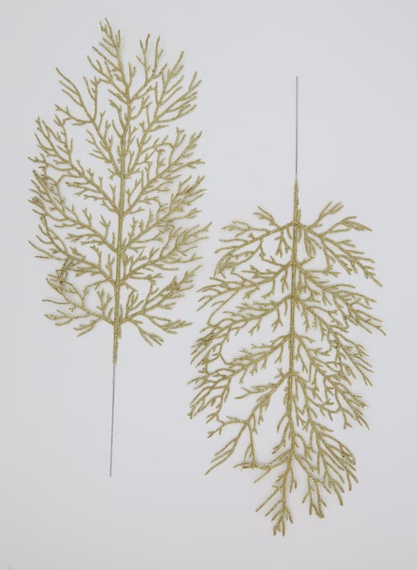 INF Konstgjorda filigrana blad juldekoration 5-pack Guld