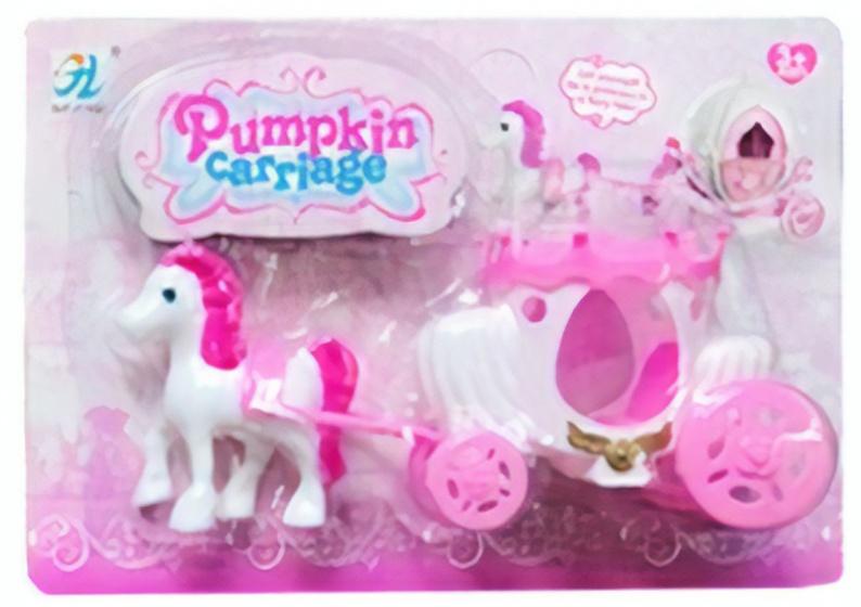 häst med vagn 2-delad blå