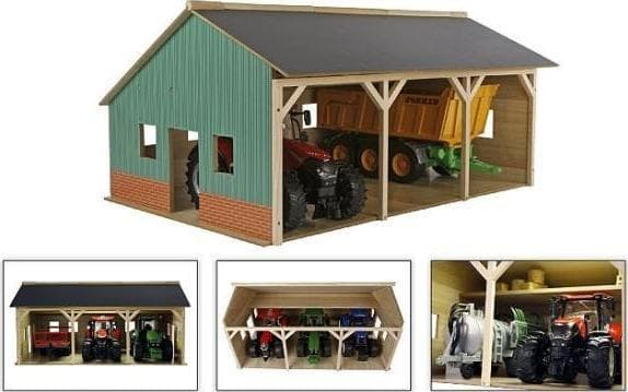 Hipo Garage for 3 traktorer 55x77,5x38cm 1:16 HIPO