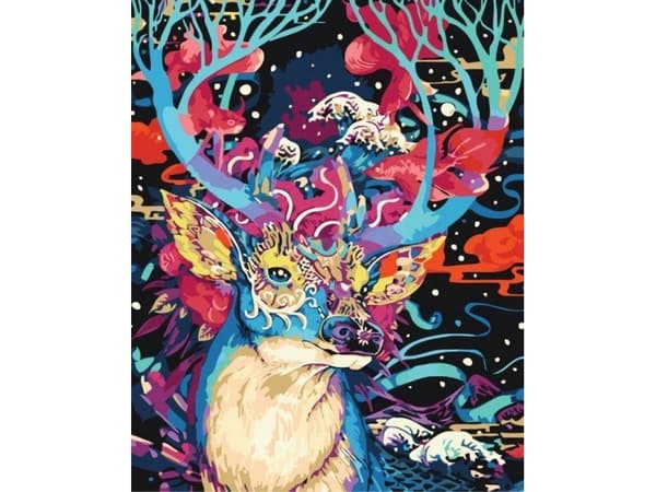 Paint it! painting by numbers. fantastic deer. 40x50 cm stretcher bars