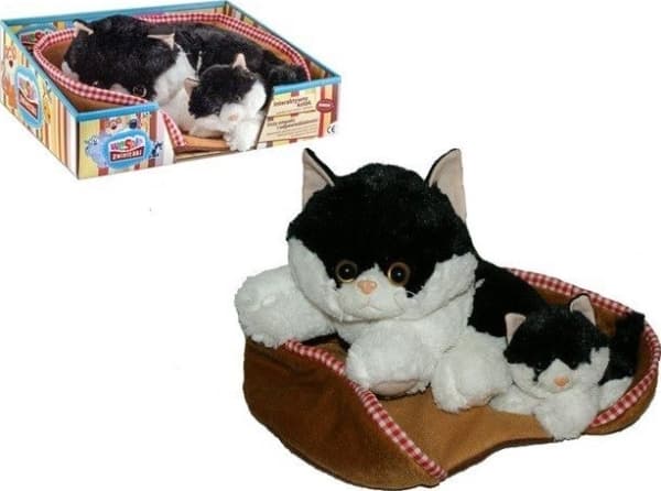 Madej Katt med röst 34 cm svart