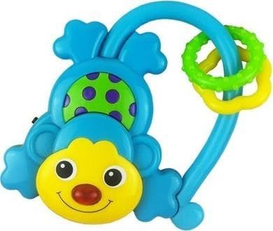 Baby Mix 16824 MUSICAL Monkey RATTLE BLÅ
