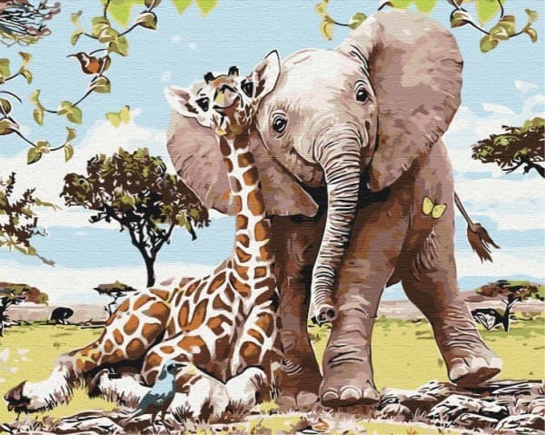 Symag Paint it! Maling etter tall. Safarivenner 40 x 50 x 1,5 cm