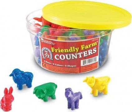 Cass film Set of 72 items-Farm, Figures for learning to count